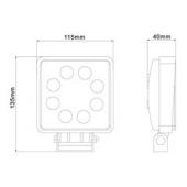 Munkalámpa /8 Ledes, Szögletes/ | 00849T